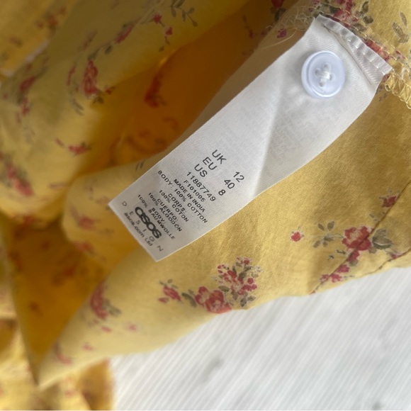 ASOS DESIGN lace insert mini smock dress in floral print size 8 - Picture 9 of 12